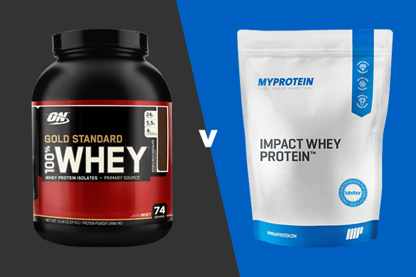 Optimum Nutrition's Gold Standard Whey vs MyProtein Impact Whey