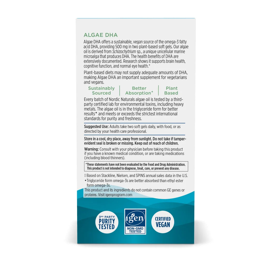Vegan Algae DHA Omega-3s - 60 Softgels