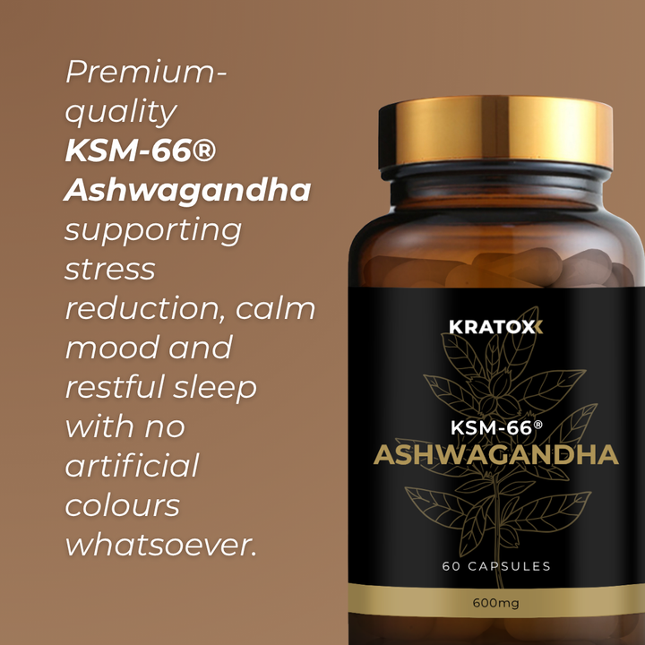 Premium-quality KSM-66® Ashwagandha supporting stress reduction, calm mood and restful sleep
