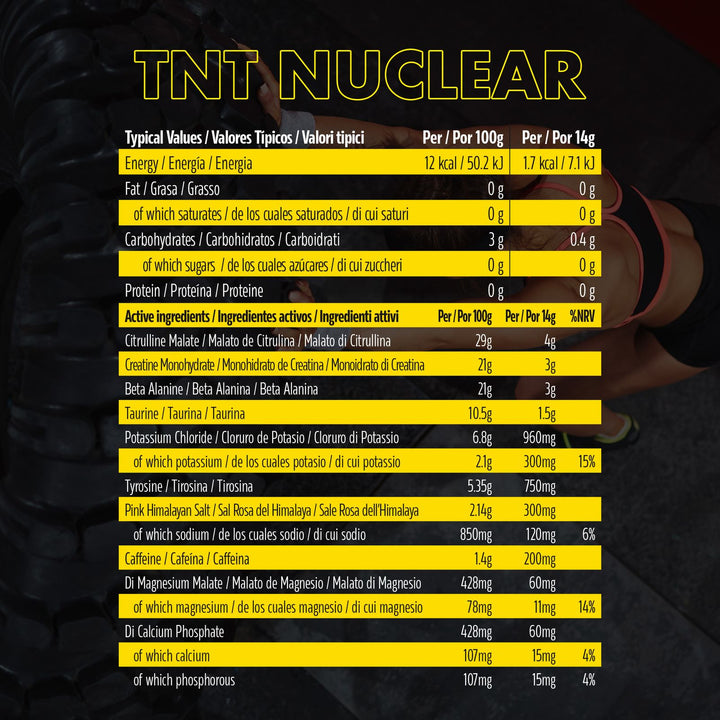 TNT Nuclear Pre-Workout with 200mg Caffeine and Creatine 3g