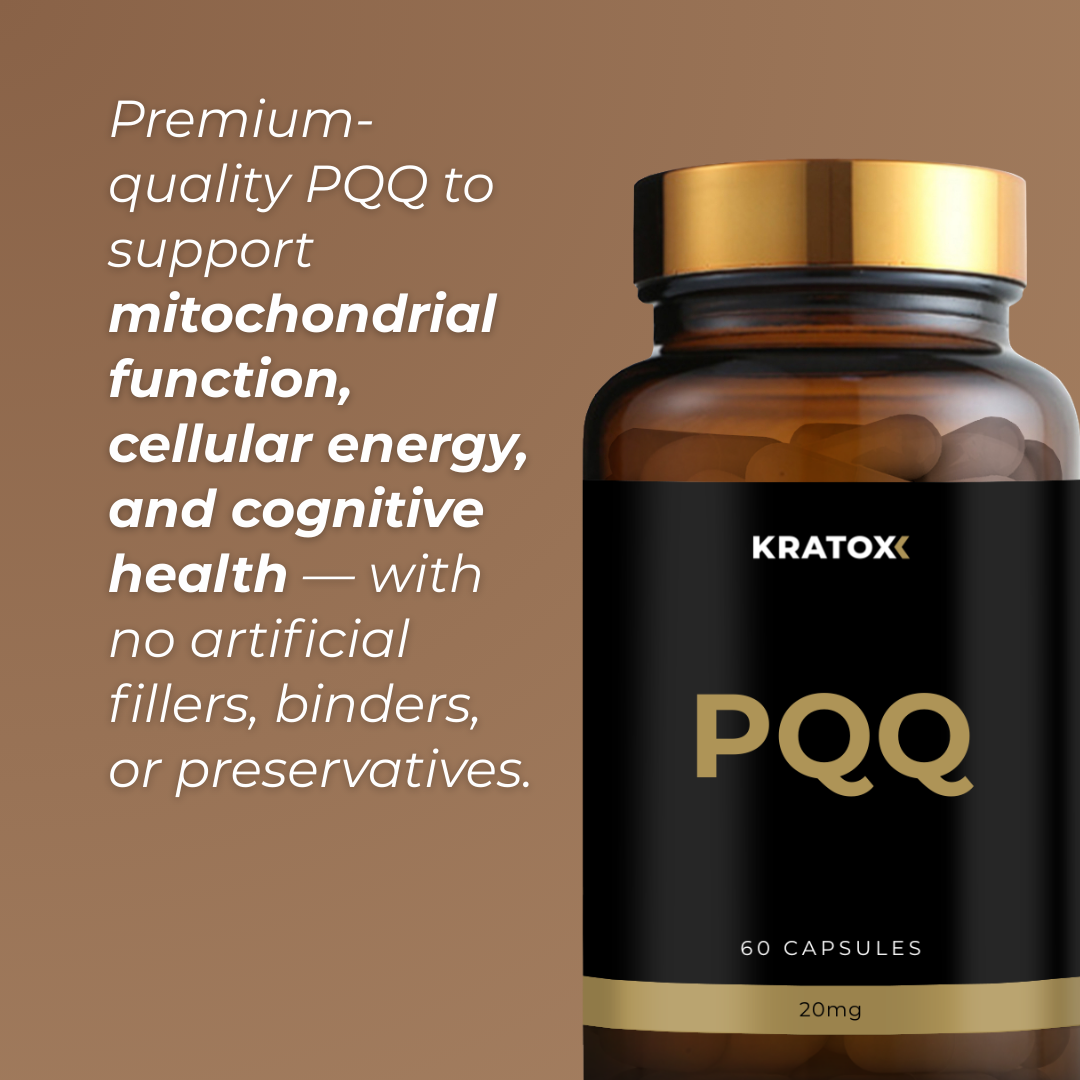 Premium-quality PQQ to support mitochondrial function, cellular energy and cognitive health with no artificial fillers, binders or preservatives