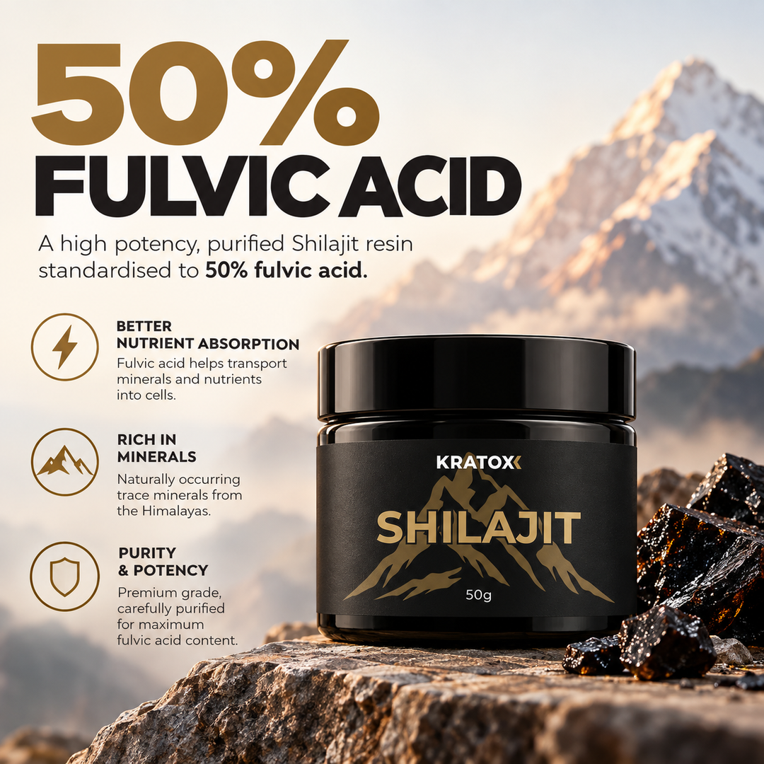 Shilajit Resin providing 50% Fulvic Acid