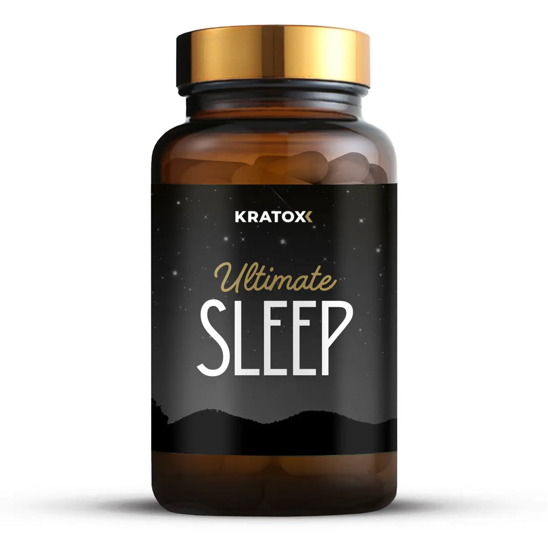 Kratox Ultimate Sleep — sleep support formula featuring magnesium glycinate, ashwagandha and L-theanine for calm, relaxation and restful nights.