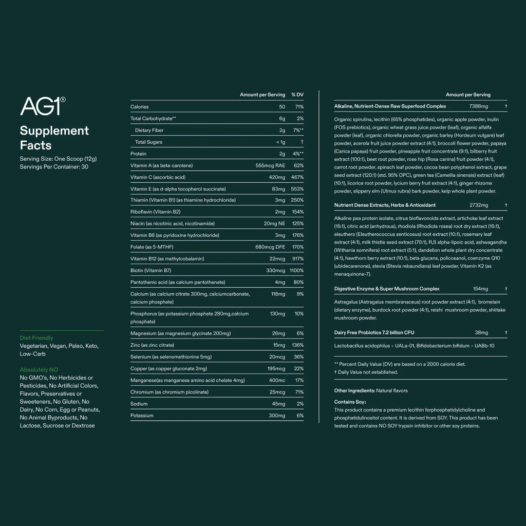 AG1 - Greens Supplement, available in Ireland