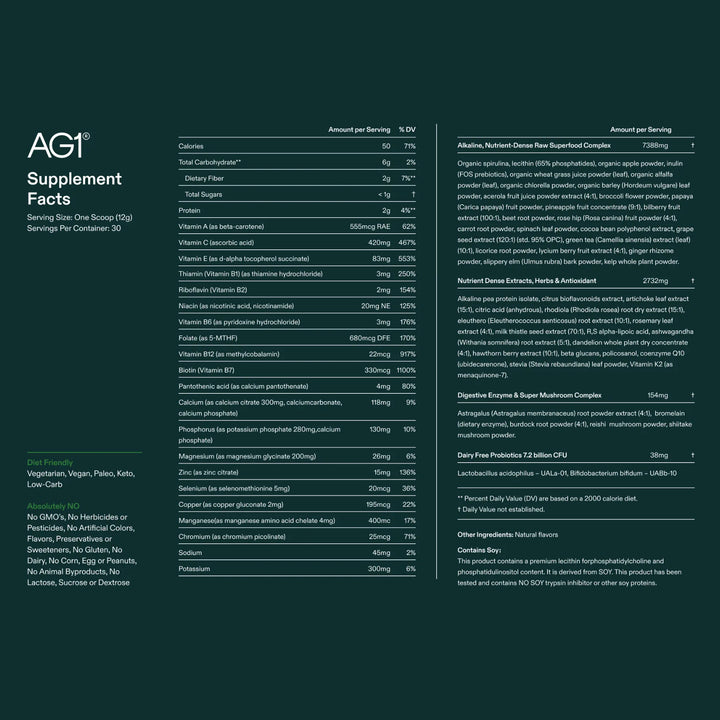 AG1 - Greens Supplement, available in Ireland