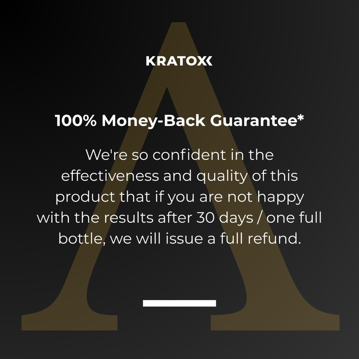 Kratox quality standard — Alpha Men’s Health supplement with no synthetic colours or unnecessary additives.