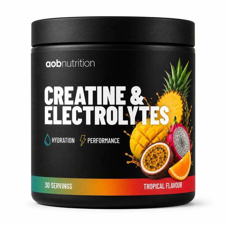 AOB Nutrition Creatine &amp; Electrolytes Tropical hydration and performance powder 30 servings