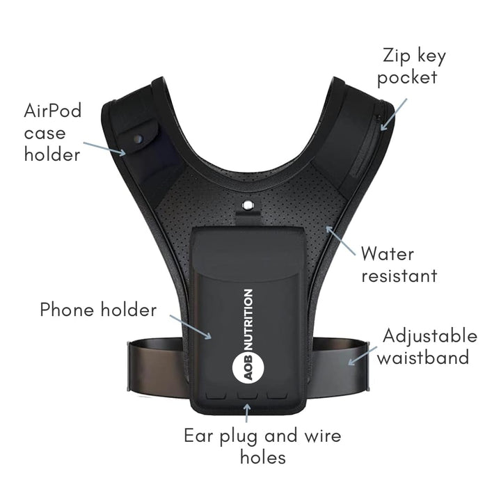 Running Vest featuring phone holder and multiple pockets