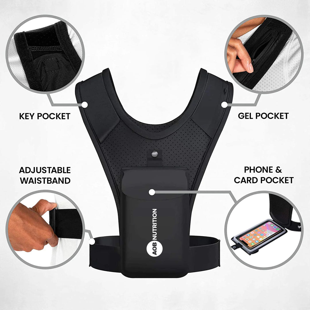 Running Vest with Phone Holder &amp; Pockets