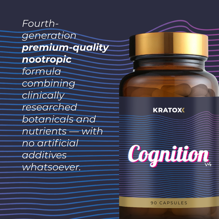 Fourth-generation premium-quality nootropic formula combining clinically researched botanicals and nutrients — with no artificial additives whatsoever.