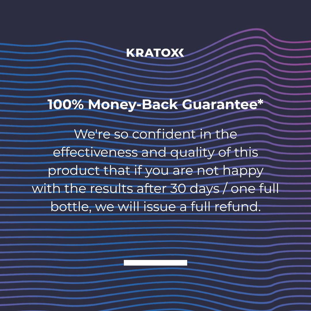 Money-back guarantee on Kratox Cognition Nootropic