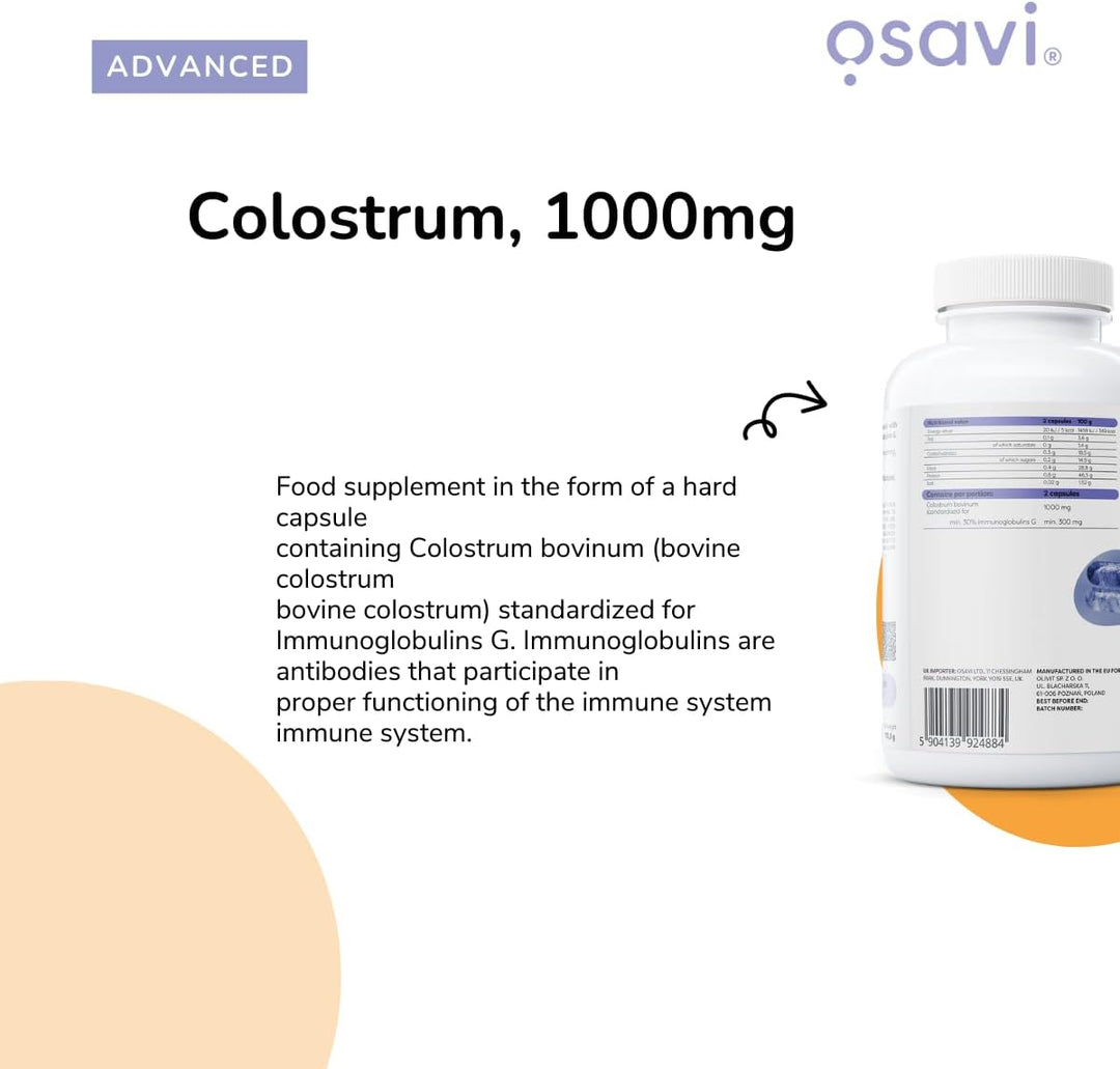 Daily bovine colostrum supplement in capsule form for convenient wellness support