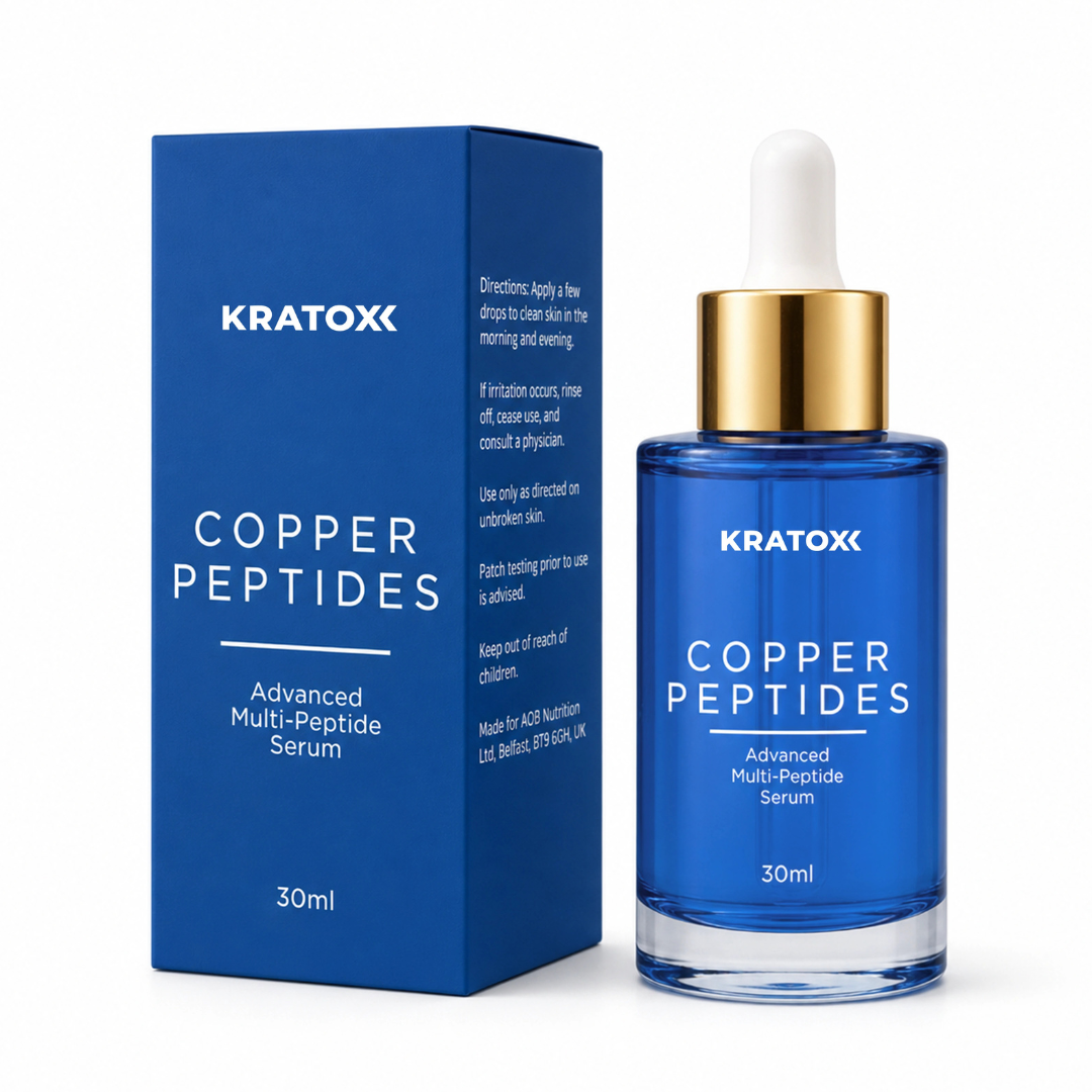 Kratox Copper Peptides Advanced Multi-Peptide Serum 30ml with 1% GHK-Cu, hyaluronic acid and skin-supporting peptides for firmer, hydrated skin