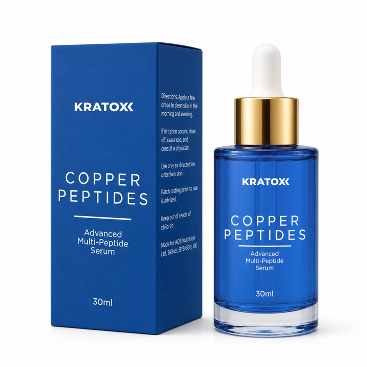 Kratox Copper Peptides Advanced Multi-Peptide Serum 30ml with 1% GHK-Cu, hyaluronic acid and skin-supporting peptides for firmer, hydrated skin