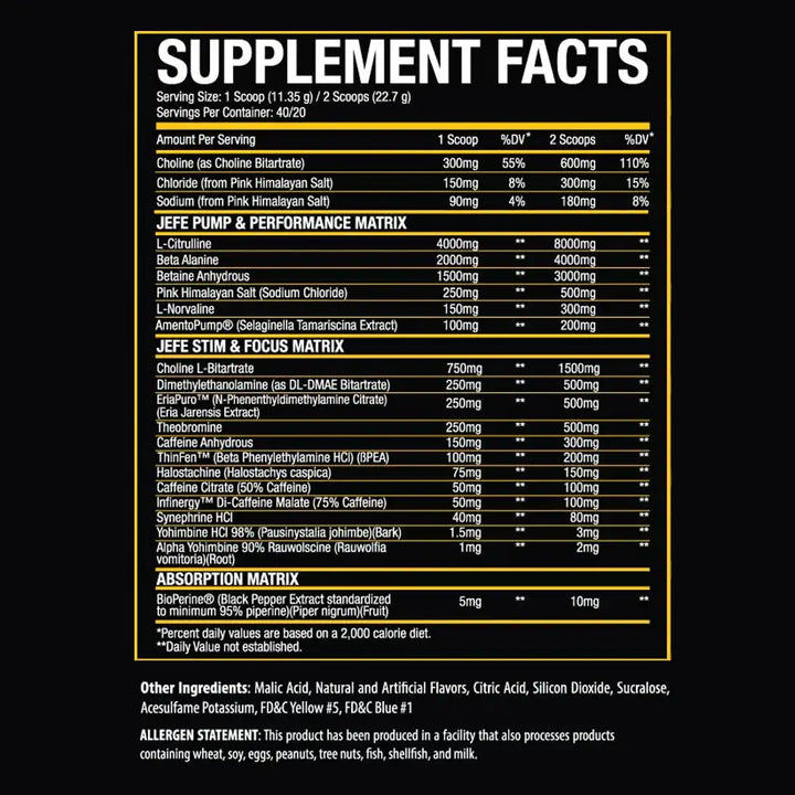 El Jefe Pre Workout V2