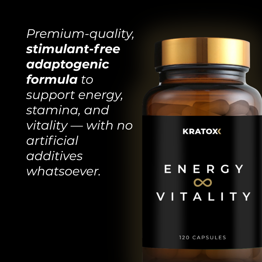 Bottle of Kratox Energy &amp; Vitality supplement