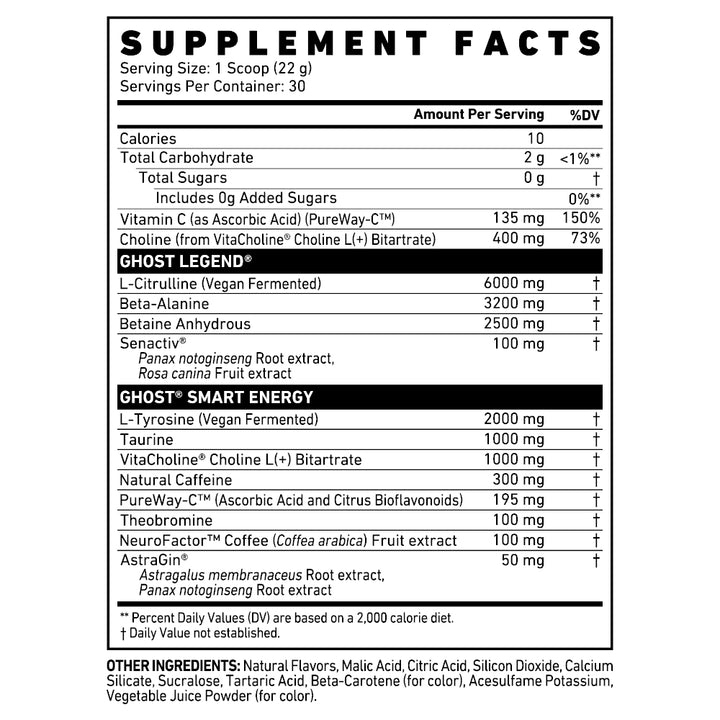Ghost Legend Pre Workout V4 - 30 Servings