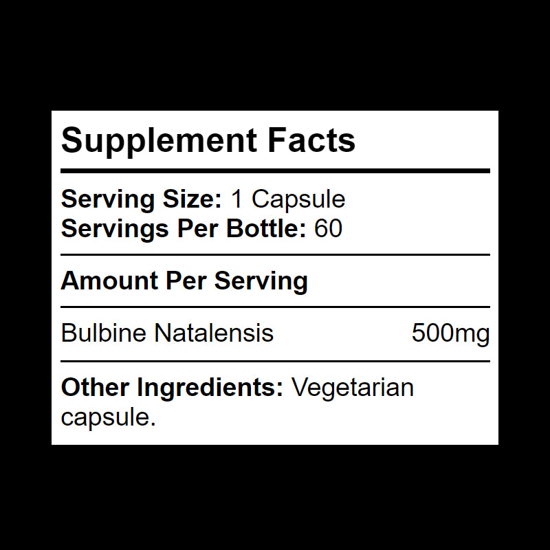 500mg Bulbine Natalensis per capsule