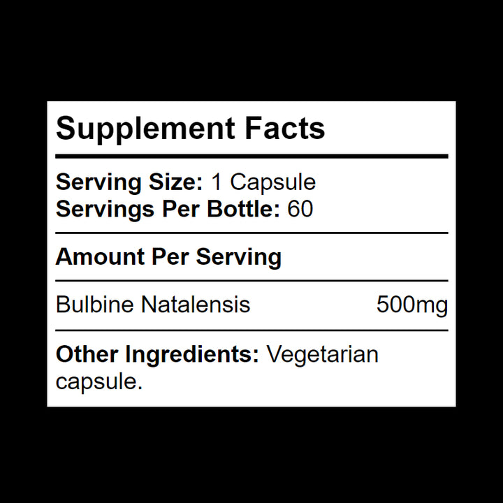 500mg Bulbine Natalensis per capsule