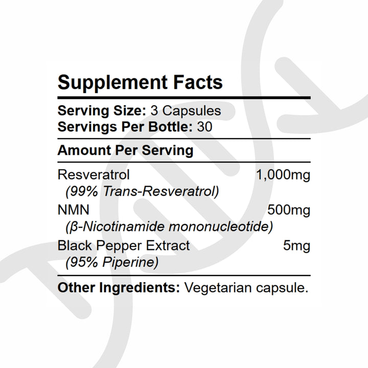 1000mg Resveratrol &amp; 500mg NMN