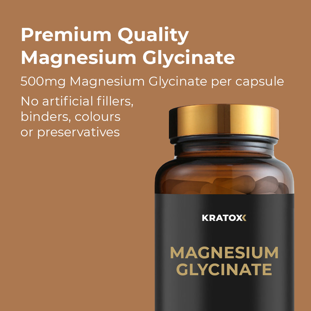 Magnesium Glycinate benefits graphic — supports restful sleep, nervous system balance and muscle recovery.