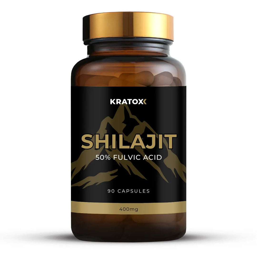 Kratox Shilajit supplement — natural mineral-rich resin for energy, vitality and overall wellness.  
