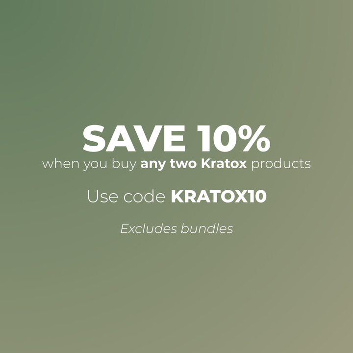 Kratox multi-buy offer — mix and match two items for a 10% discount across the supplement range.