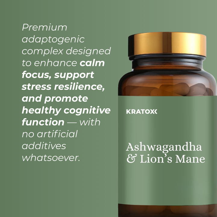 Premium adaptogenic complex designed to enhance calm focus, support stress resilience, and promote healthy cognitive function