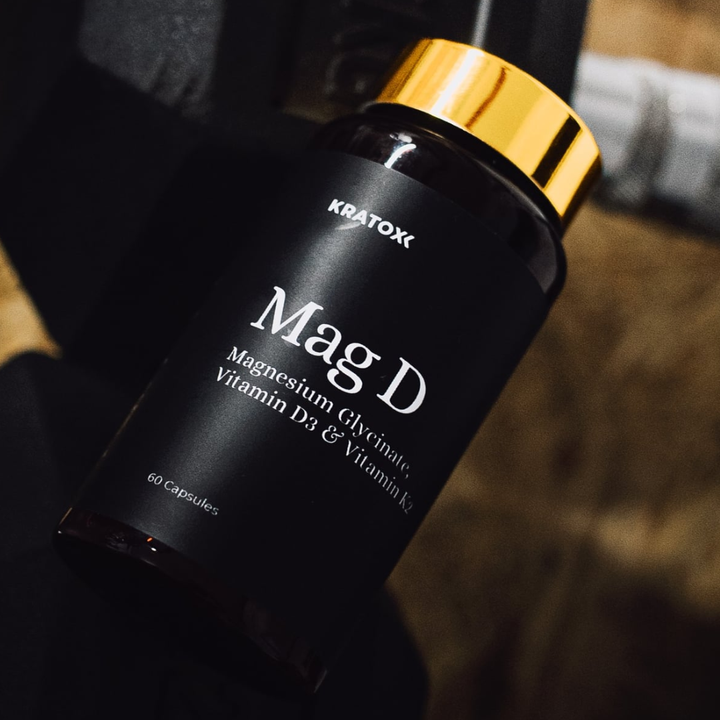 Kratox Mag D — high-absorption magnesium glycinate plus vitamin D3 and K2 for complete daily support.