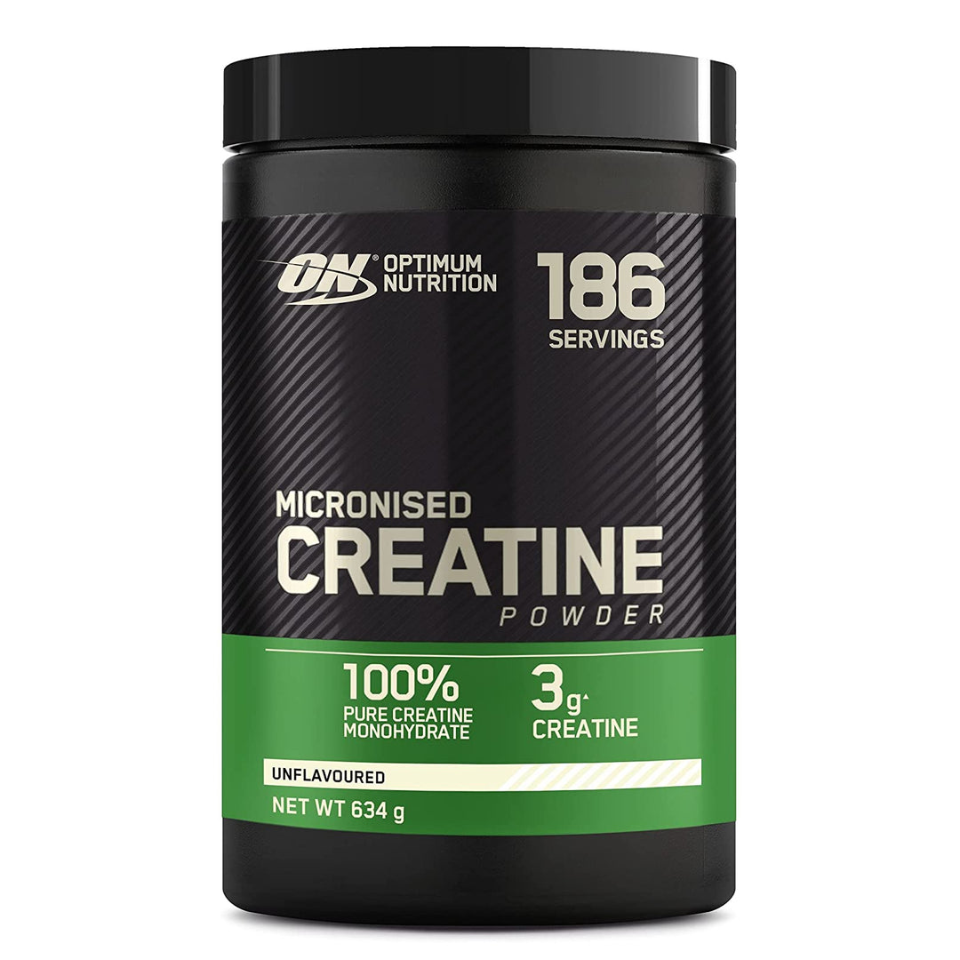 Optimum Nutrition Creatine 634g – 100% pure micronised creatine monohydrate powder for strength and power.