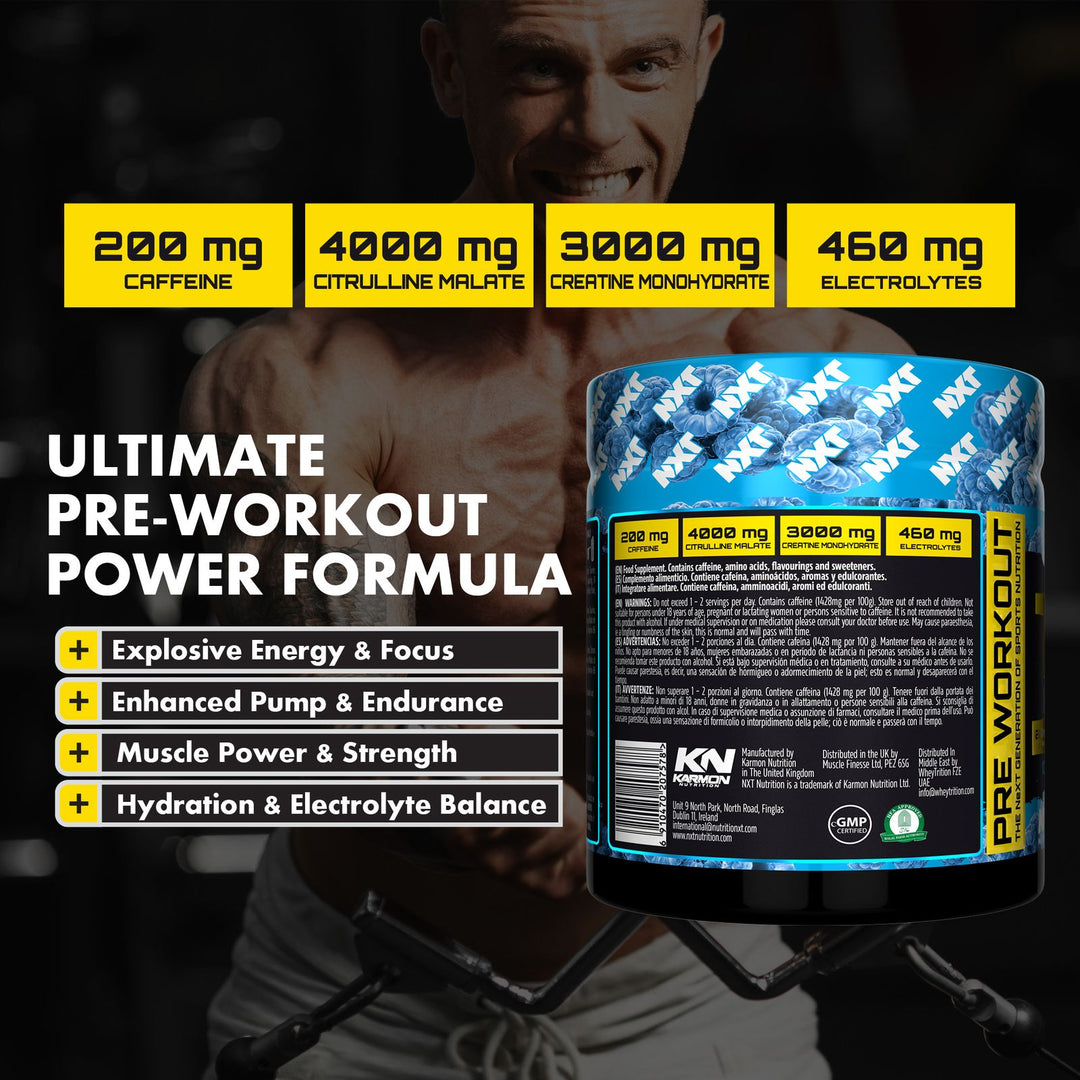 pre-workout formula from NXT Nutrition, TNT Nuclear. Featuring 200mg caffeine, citrulline malate, creatine &amp; electrolytes