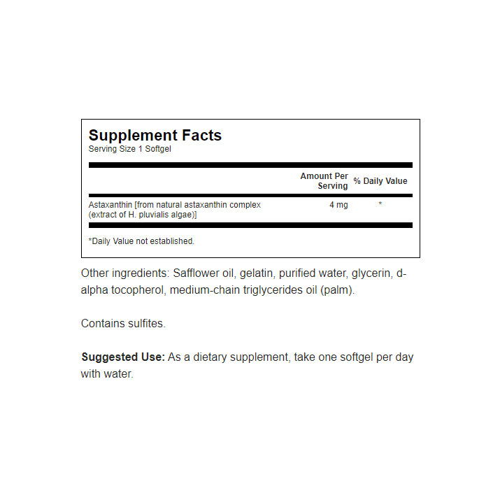 Astaxanthin 4mg supplement