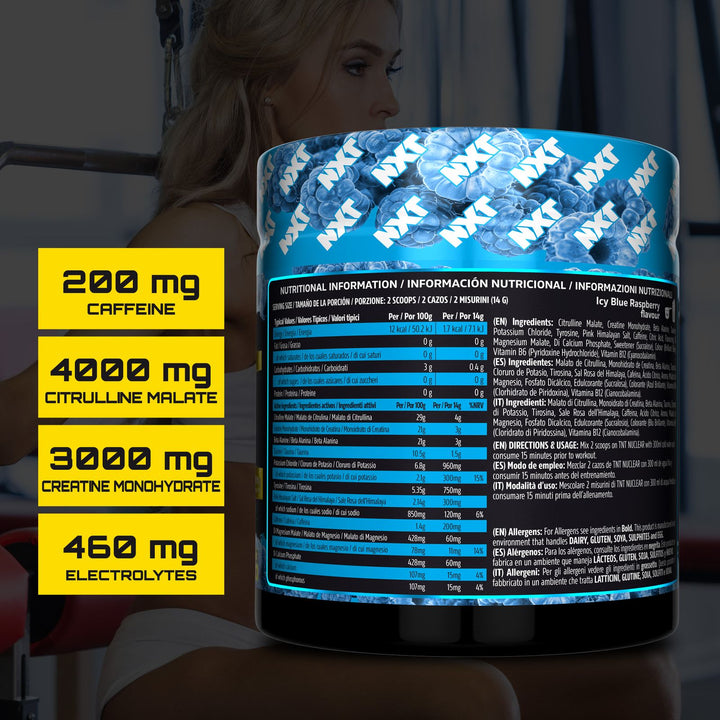 TNT Nuclear Nutritional Information Panel with Active Ingredients