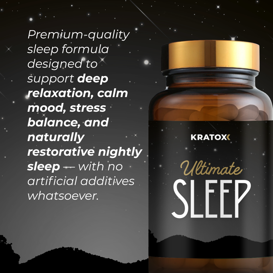 Ultimate Sleep is a comprehensive nighttime formula designed to support deep relaxation, calm mood, and restorative sleep quality.