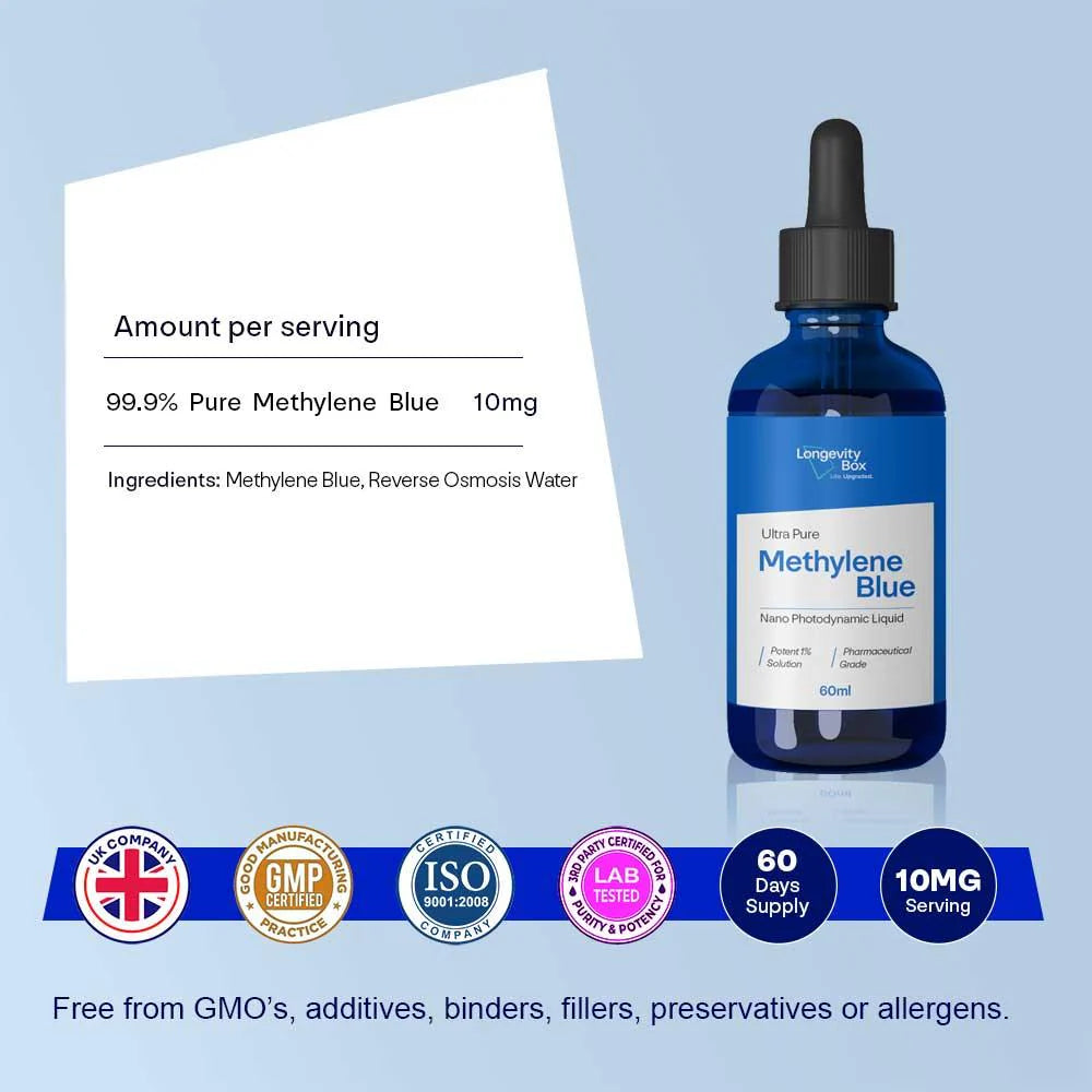 99.9% pure, paharmaceutical-grade methylene blue