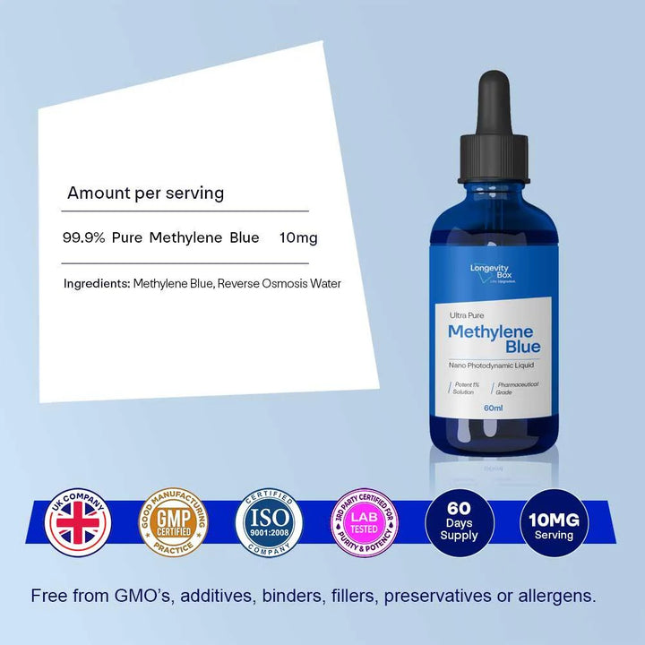 99.9% pure, paharmaceutical-grade methylene blue