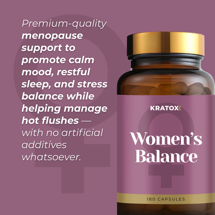 Premium-quality menopause support to promote calm mood, restful sleep, and stress balance while helping manage hot flushes — with no artificial fillers, binders, or preservatives.