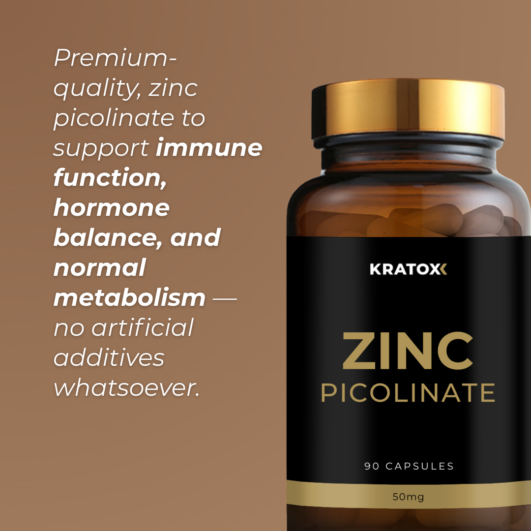 Premium-quality zinc picolinate to support immune function and testosterone — with no artificial fillers, binders, or preservatives