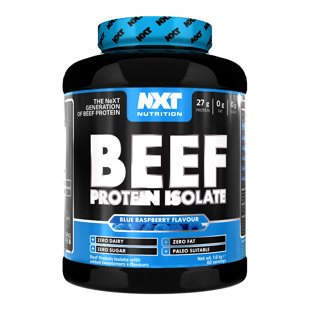 NXT Nutrition Beef Protein Isolate — hydrolysed beef protein powder for muscle recovery and lean gains.