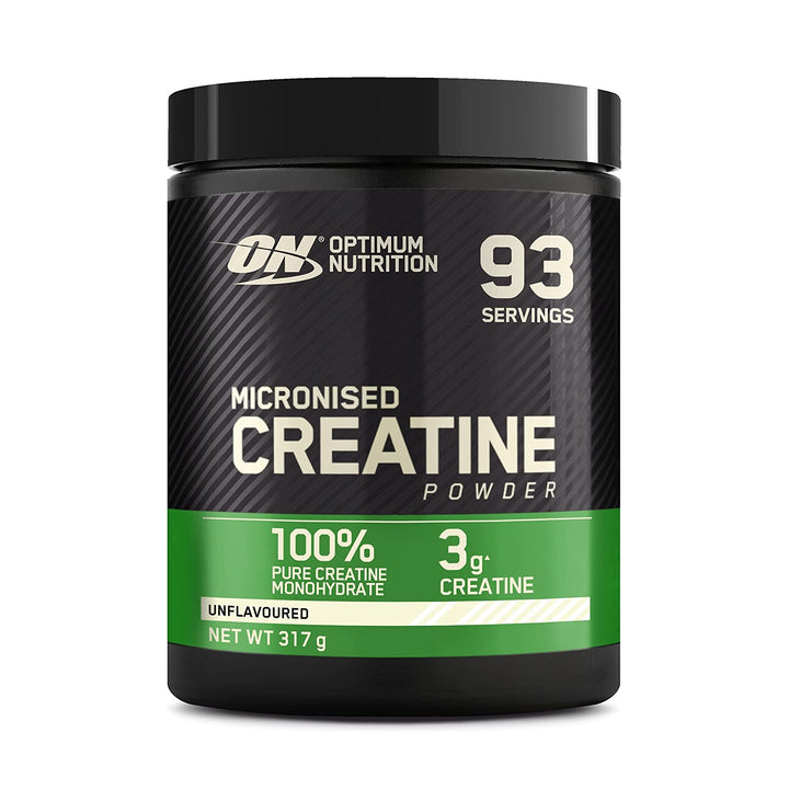 Optimum Nutrition Creatine powder – pure creatine monohydrate for strength and muscle performance.