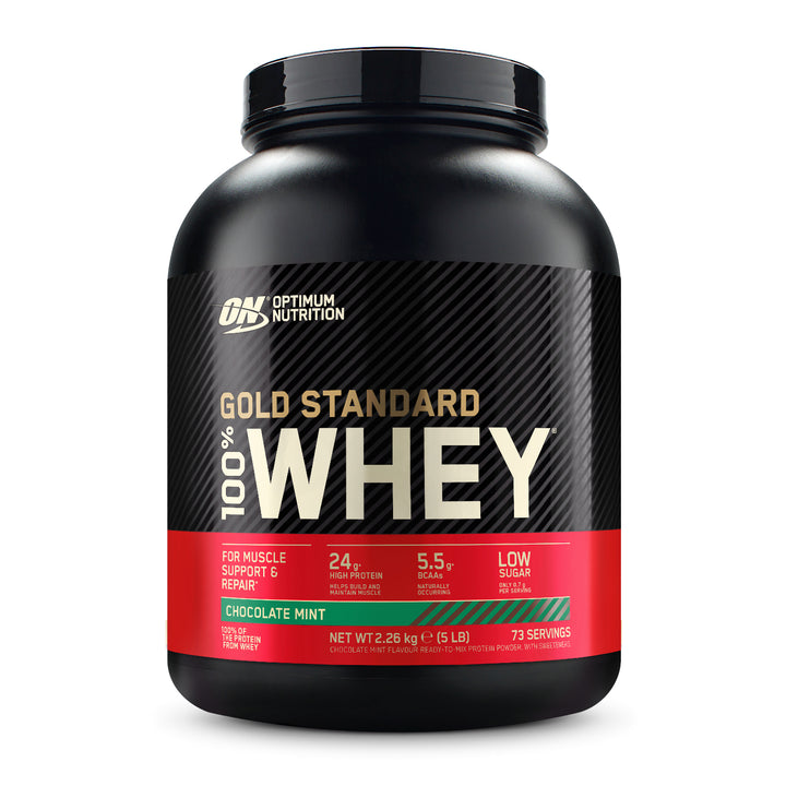 24g protein per serving graphic for Gold Standard Whey protein powder.
